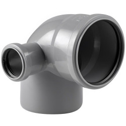Отвод 87° 110-50-110, RTP, раструб-труба, серый, левая