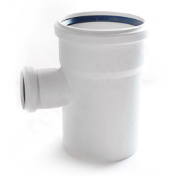 Тройник 87° 110-50-110, Rehau RAUPIANO Plus, раструб-труба, белый