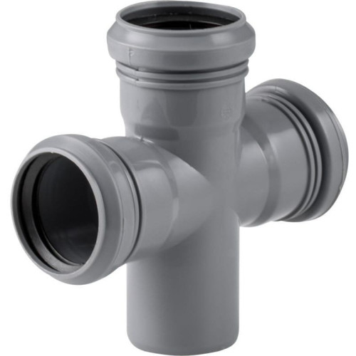 Крестовина 87° 50-50-50-50, RTP, раструб-труба, серый, одноплоскостная