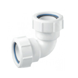 Отвод для сифона 90° 40-40, McAlpine, обжим-обжим, белый