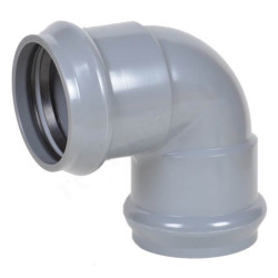 Отвод 90° 110-110, Хемкор SDR, 26, раструб-раструб, серый