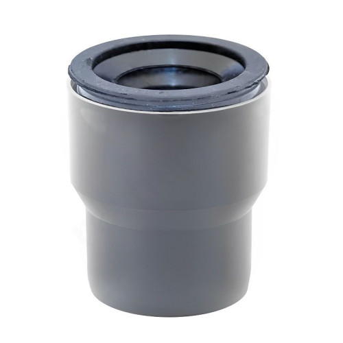 Переходник 124-110, RTP, раструб-труба, серый, с чугуна на пластик, с манжетой