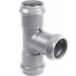 Тройник 90° 110-110-110, Хемкор SDR 26, раструб-раструб, серый