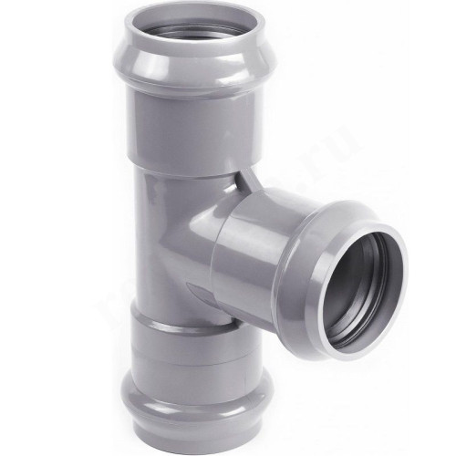 Тройник 90° 110-110-110, Хемкор SDR 26, раструб-раструб, серый