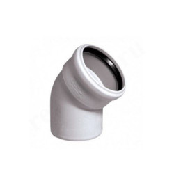 Отвод 30° 50-50, Sinikon COMFORT PLUS, раструб-труба, белый