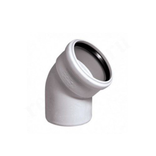 Отвод 30° 50-50, Sinikon COMFORT PLUS, раструб-труба, белый