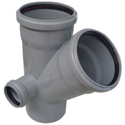 Крестовина 45° 110-110-50-110, RTP, раструб-труба, серый, левая