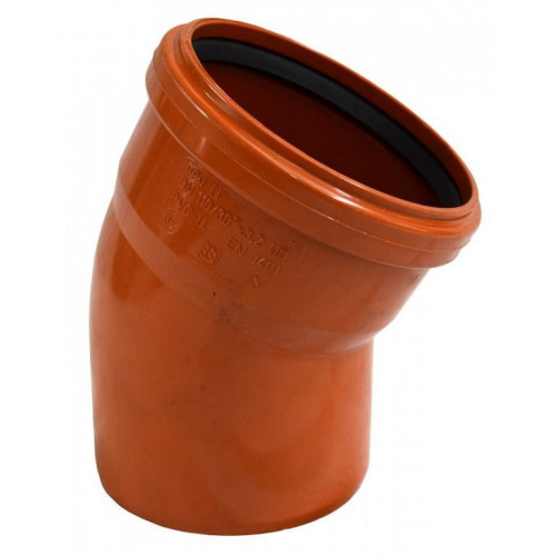Отвод 30 160-160, Sinikon НПВХ, раструб-труба, оранжевый