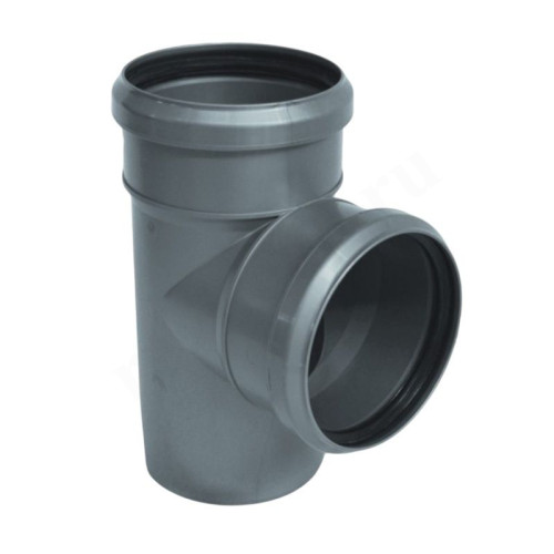 Тройник 87 40-32-40, Sinikon Стандарт, раструб-труба, серый