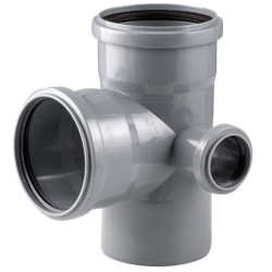 Крестовина 87° 110-110-50-110, RTP, раструб-труба, серый, правая