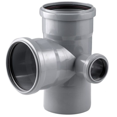 Крестовина 87° 110-110-50-110, RTP, раструб-труба, серый, правая