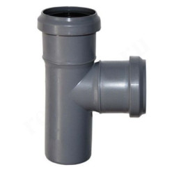 Тройник 87 32-32-32, Sinikon Стандарт, раструб-труба, серый