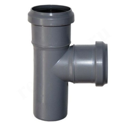 Тройник 87 32-32-32, Sinikon Стандарт, раструб-труба, серый