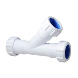 Тройник 45° 40-40-40, McAlpine, обжим-обжим, белый