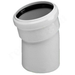 Отвод 15° 110-110, Sinikon COMFORT PLUS, раструб-труба, белый