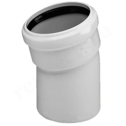 Отвод 15° 110-110, Sinikon COMFORT PLUS, раструб-труба, белый
