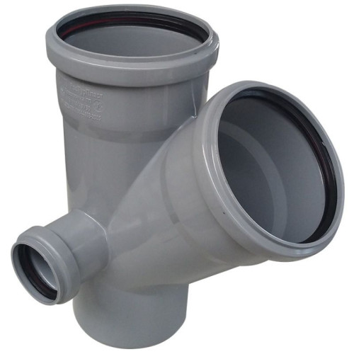 Крестовина 45° 110-110-50-110, RTP, раструб-труба, серый, левая