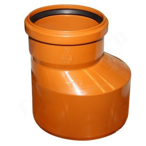 Переходник 160-110, Sinikon НПВХ, раструб-труба, оранжевый, эксцентрический