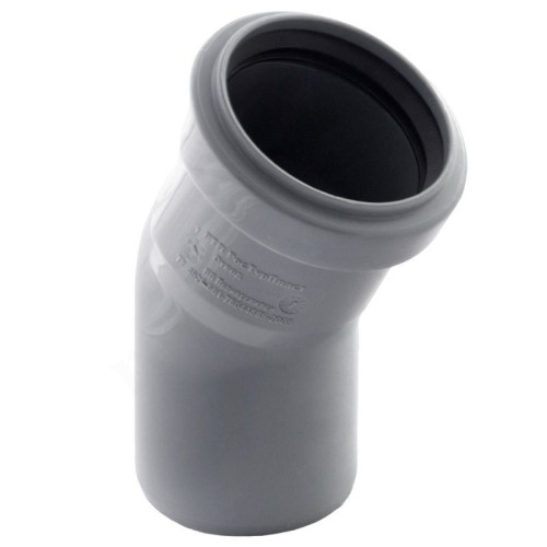 Отвод 15° 50-50, RTP, раструб-труба, серый