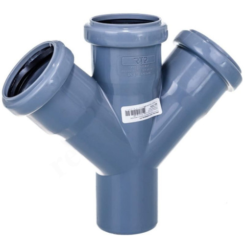 Крестовина 45° 50-50-50-50, RTP, раструб-труба, серый, одноплоскостная