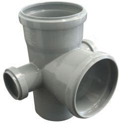 Крестовина 87° 110-110-50-50-110, RTP, раструб-труба, серый, правая/левая