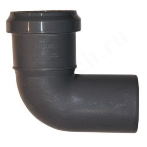 Отвод 87° 50-50, Sinikon Стандарт, раструб-труба, серый