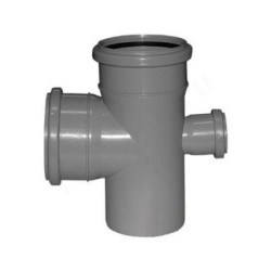 Крестовина 87° 110-110-110-50, Sinikon Стандарт, раструб-труба, серый, одноплоскостная