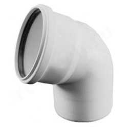 Отвод 67° 110-110, Sinikon COMFORT PLUS, раструб-труба, белый