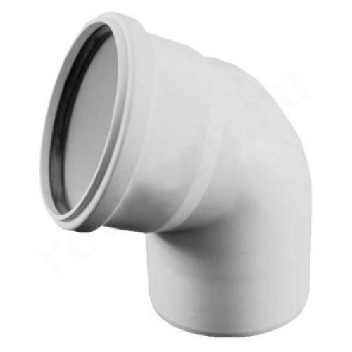 Отвод 67° 110-110, Sinikon COMFORT PLUS, раструб-труба, белый