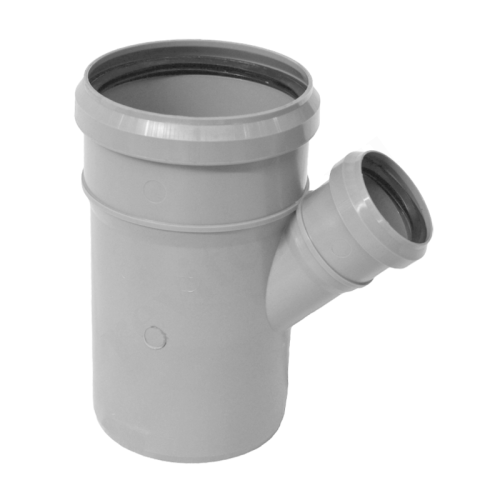 Тройник 45° 50-40-50, Sinikon Стандарт, раструб-труба, серый