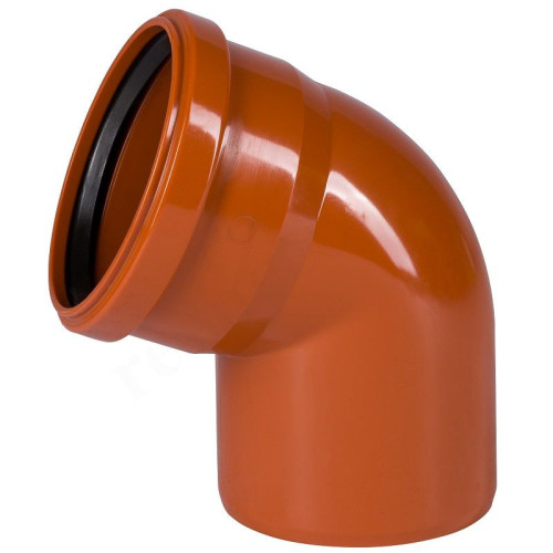 Отвод 45° 160-160, Valfex, раструб-труба, оранжевый