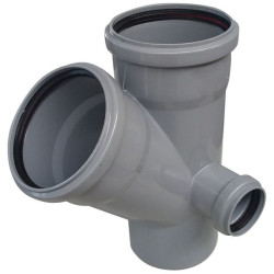 Крестовина 45° 110-110-50-110, RTP, раструб-труба, серый, правая