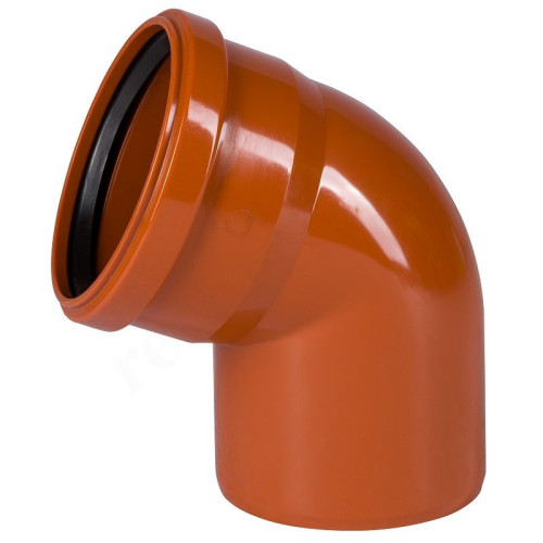 Отвод 67° 160-160, Valfex, раструб-труба, оранжевый