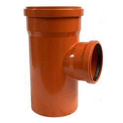 Тройник 87 160-160-160, Sinikon Универсал, раструб-труба, оранжевый