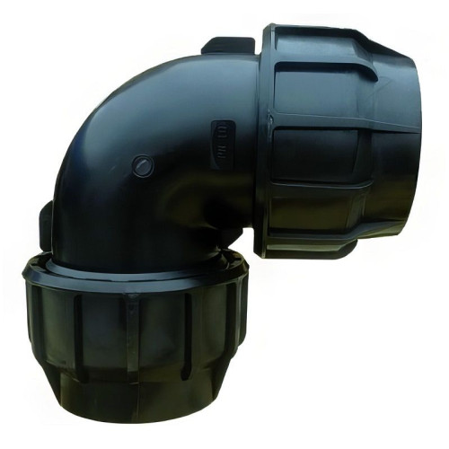 Отвод 90° 110-110, Sinikon Rain Flow, обжим-обжим, черный