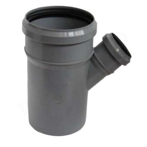 Тройник 45° 110-50-110, Sinikon Стандарт, раструб-труба, серый