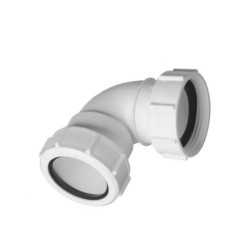 Отвод для сифона 90° 40-40, McAlpine, обжим-обжим, белый