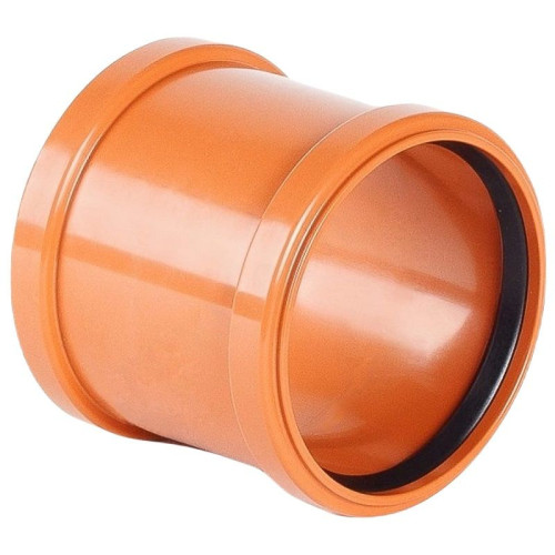 Муфта 200-200, Хемкор, раструб-раструб, оранжевый, надвижная