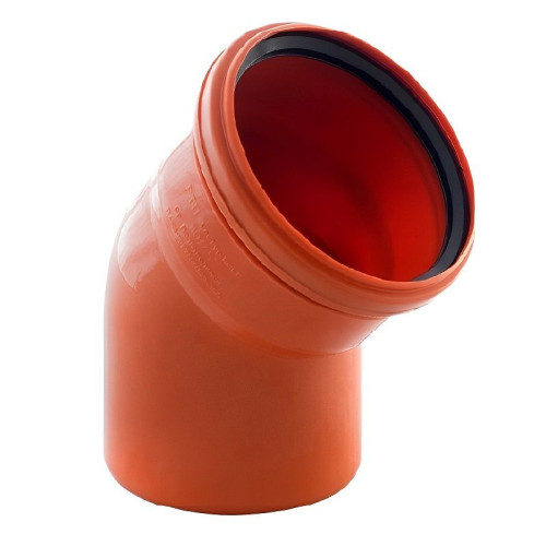 Отвод 45° 110-110, RTP, раструб-труба, оранжевый