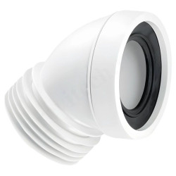 Отвод для унитаза 45° 90-110, McAlpine, обжим-труба, белый