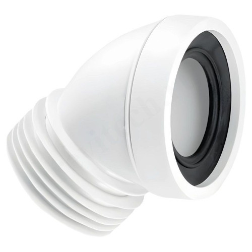 Отвод для унитаза 45° 90-110, McAlpine, обжим-труба, белый