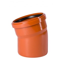 Отвод 15° 160-160, Valfex, раструб-труба, оранжевый