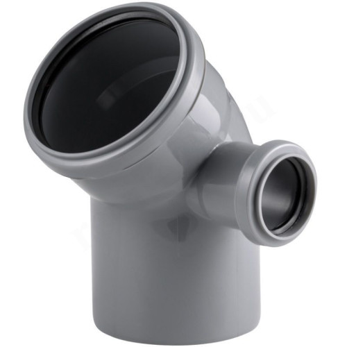 Отвод 45° 110-50-110, RTP, раструб-труба, серый, правая