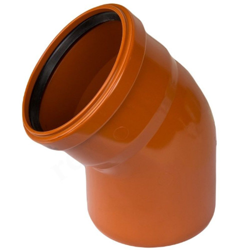 Отвод 30° 160-160, Valfex, раструб-труба, оранжевый