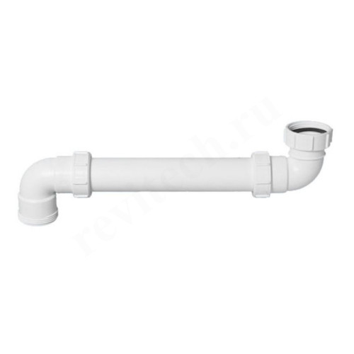 Отвод для сифона 90° 32-32, McAlpine, обжим-резьба, белый