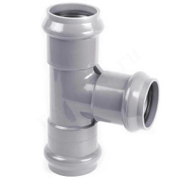 Тройник 90° 160-160-160, Хемкор SDR 26, раструб-раструб, серый