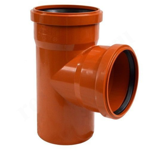 Тройник 87° 110-110-110, Sinikon Универсал, раструб-труба, оранжевый