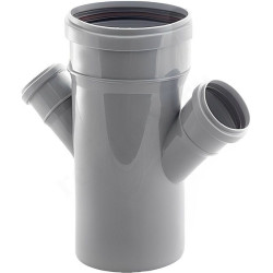 Крестовина 45° 110-50-50-110, RTP, раструб-труба, серый, одноплоскостная