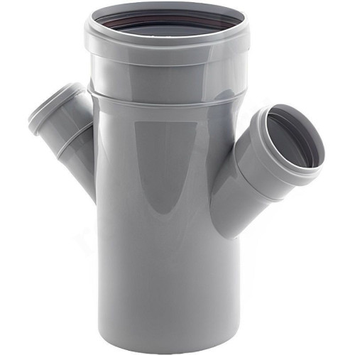 Крестовина 45° 110-50-50-110, RTP, раструб-труба, серый, одноплоскостная