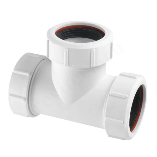 Тройник 90° 40-40-40, McAlpine, обжим-обжим, белый